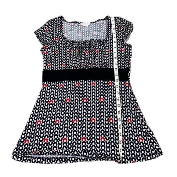 Egen Babydoll Navy, Red and White Patterned Top Size S - Picture 4 of 9